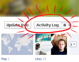 It’s almost like they don’t want to put all your privacy settings in one place, or something a screencap highlighting the location of the Activity Log button on a Facebook page