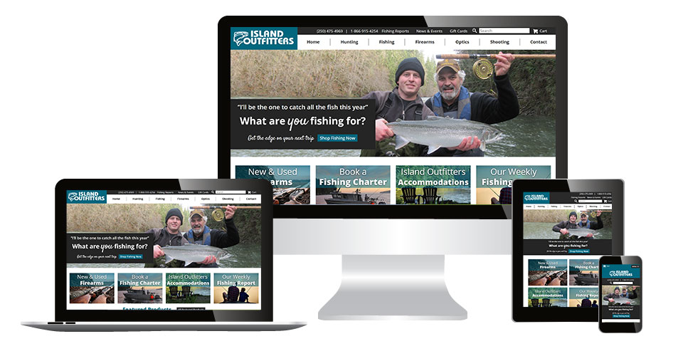 Island Outfitters website displaying on multiple devices