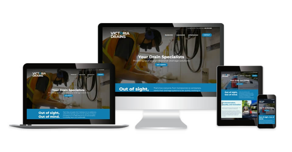 Victoria Drains website on various devices