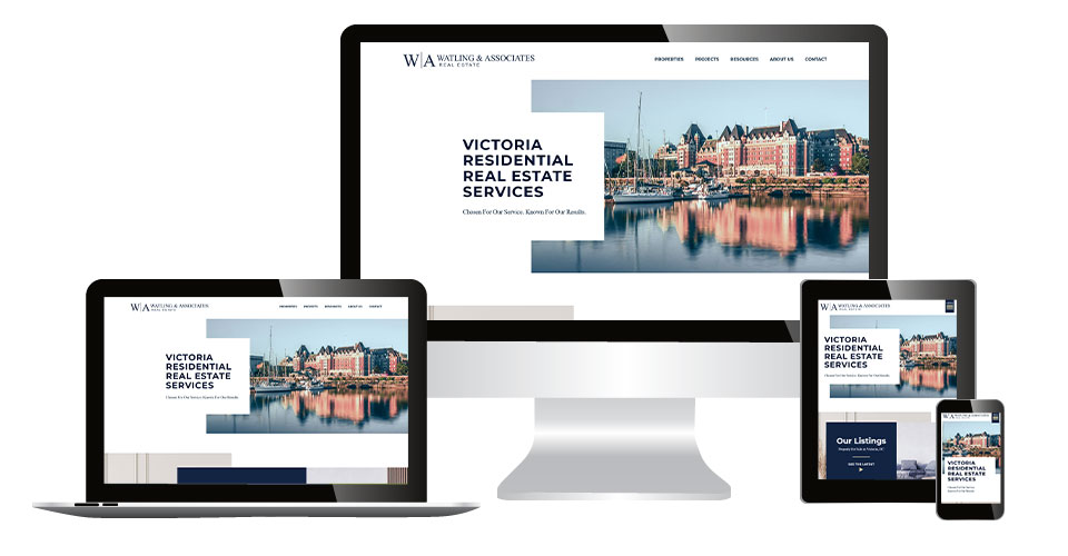 Watling & Associates home page displaying on multiple devices